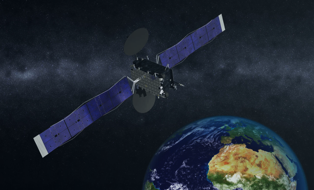 Satellite orbiting over the earth