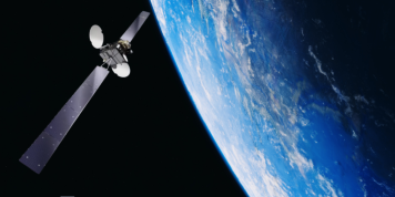 Satellite orbiting over the earth